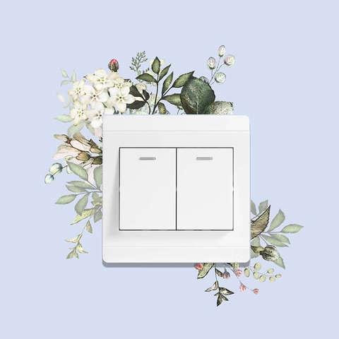 Vinilo de Pared para Interruptor de Flores y Hojas Acuarela Autoadhesivo PVC Removible Decoración para Hogar Sala
