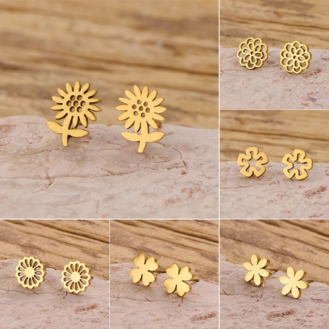 Edelstahl Sonnenblume Mandala Blume Ohrstecker Für Damen Minimalistische Hohle Botanische Florale Schmuck Geschenk