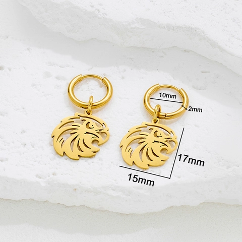 Edelstahl Adlerkopf Anhänger Creolen Für Damen Hip Hop Hohl Geschnitten Tier Ohrringe Schmuck Geschenk