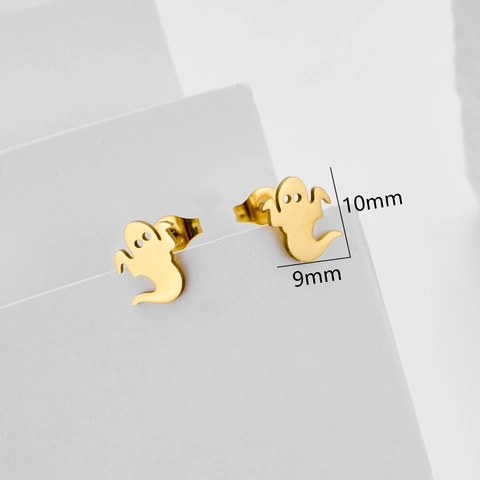 Halloween Edelstahl Geist Ohrstecker Für Damen Cartoon Süße Kleine Gespenst Ohrringe Gold Silber Schwarz Festlicher Schmuck