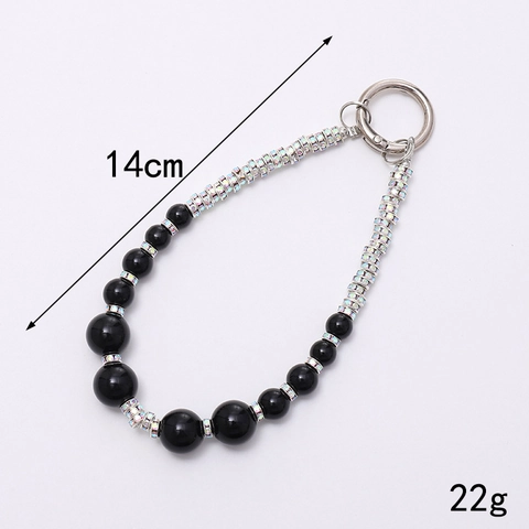 Cordino per Cellulare Portachiavi a Perline Fatto a Mano Donna Lusso Lega Strass Perla Artificiale Decorazione Borsa Accessorio
