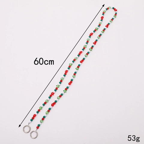 Handmade Plastic Resin Christmas Phone Lanyard Crossbody Chain Santa Heart Star Rhinestone Bag Decor For Women Gift
