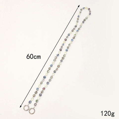 Luxury Crystal Beaded Crossbody Phone Lanyard Chain With Metal Buckles Fashion Shoulder Strap For Women Bag Ornament