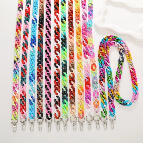 Cadena de Acrílico Colorida para Mujer Correa de Hombro Correa de Repuesto para Bolso Cruzado Accesorio Colgante de Joyería