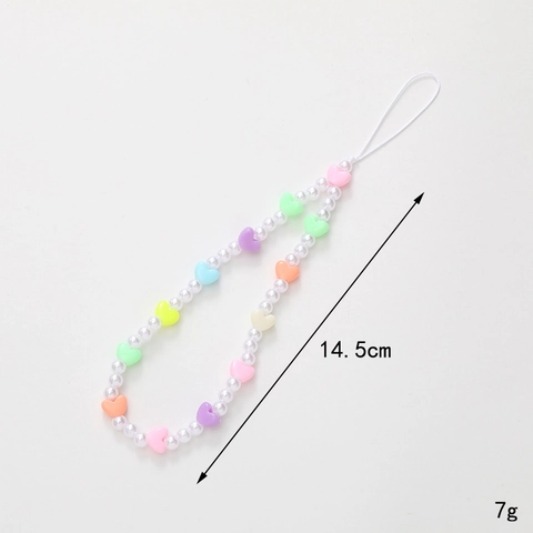 Handgemaakte Kralen Telefoon Charm Strap Vrouwen Cartoon Gelei Beer Hart Strik Acryl Kunstparel Mobiele Telefoon Lanyard Koord