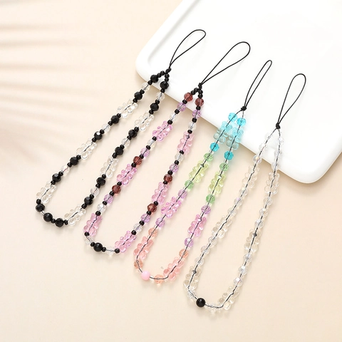 Acryl Beer Kralen Telefoon Charm Lanyard Schattige Hars Kraal Mobiele Telefoonhoes Strap Anti-Val Handpols Touw Voor Dames