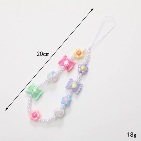 Y2K Süße Schmetterling Blume Süßigkeiten Perlen Handykette Ins Stil Acryl Harz Handy Charme Riemen Für Kamera Damen Geschenk
