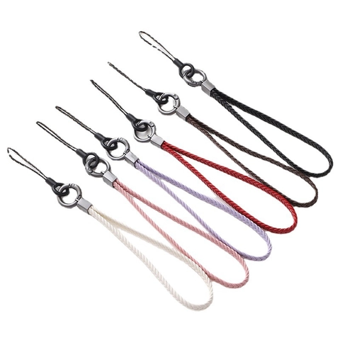 5-Strand Braided PU Leather Phone Lanyard Short Wrist Strap Neck Lanyard For Cell Phone Case Keys ID Card Women Fashion
