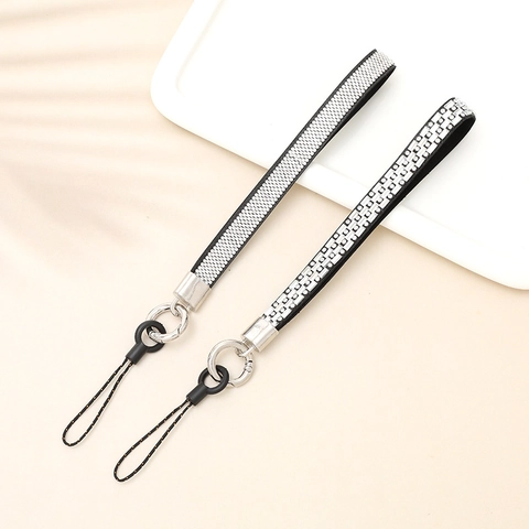 Luxury Alloy Rhinestone Phone Lanyard Wrist Strap Anti-loss Phone Case Hanging Chain With Metal Clasp For Women Jewelry