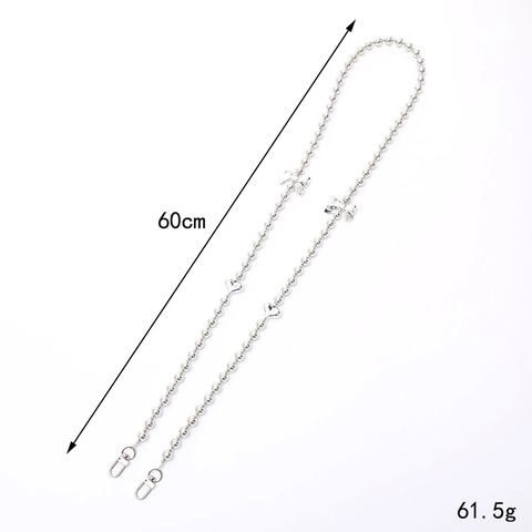Künstliche Perle Crossbody Handykette Mit Silber Schleife Herz Anhänger DIY Handgefertigt Perlen Taschengurt Lanyard Damen Accessoire