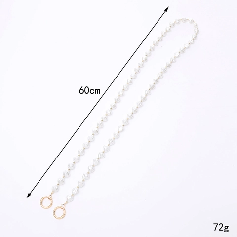 Tracolla in Catena di Perle Artificiali Barocche Vintage Francese Con Fibbia in Lega Metallica Cordino per Cellulare Elegante Accessorio Donna