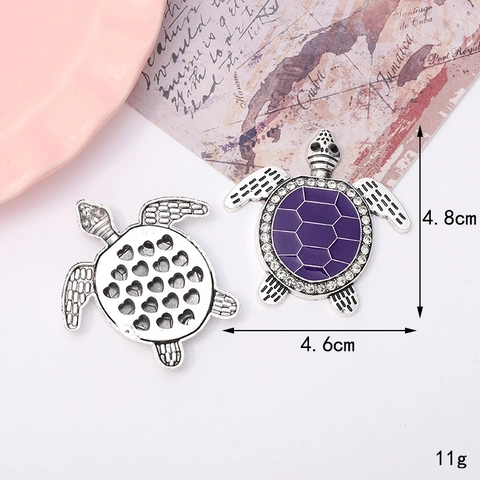 Alloy Enamel Sea Turtle Pendant Rhinestone Inlaid Animal Shape Charms For DIY Jewelry Making Accessory Phone Case Decor