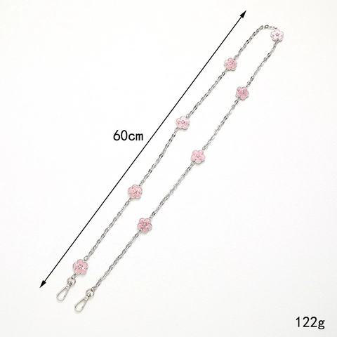 Catena Tracolla in Metallo per Cellulare Con Fiore a Cinque Petali Ciondolo Borsa Cinturino Donna Accessorio Sostitutivo Versatile