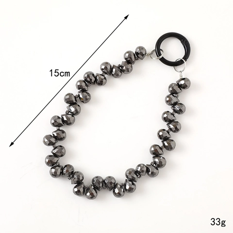 Lussuoso Portachiavi in Perline Ciondolo Cellulare Goccia di Cristallo Pendente Borsa Elegante Cinturino Perline Acriliche