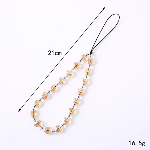 Irisierende Herz Perlen Handykette Handgefertigt Herzperlen Mobile Handy Lanyard Strap Für Damen Tasche Charme Dekorative Accessoires