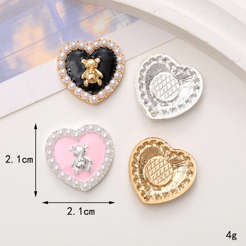 Breloques de Chaussures DIY Cœur Ours Fleur Alliage Künstliche Perle Émail Bouton Pour Crocs Décoration Coque Téléphone Bijoux DIY