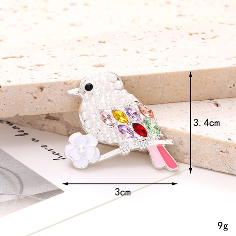 Accesorios de Joyería DIY Aleación Perla Artificial Strass Pájaro Pato Forma Decoración de Funda de Teléfono Materiales Colgante Artesanal