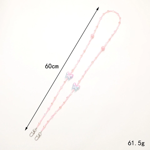 Cordino per Cellulare a Tracolla in Perline di Acrilico con Farfalla Iridescente Decorazione Stella Catena per Borsa da Donna
