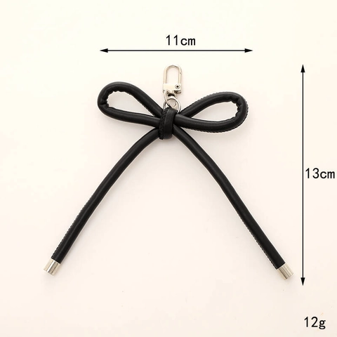 PU Leather Bow Keychain Bag Pendant Heart Star Decor Artificial Leather Bowknot Ribbon Ornament DIY Accessories For Women