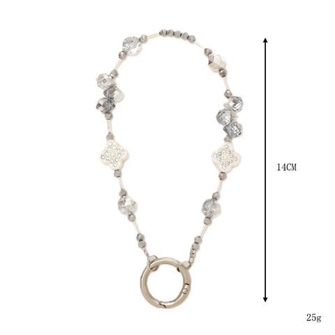 Luxe Klavertje Vier Sleutelhanger Met Kralen En Strass Mode Kristallen Kralen Telefoon Charm Tas Hanger Voor Vrouwen Sieraden