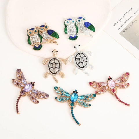 DIY Tier Schuhcharms Zinklegierung Strass Libelle Eule Schildkröte Dekorationen Für Crocs Schmuckzubehör