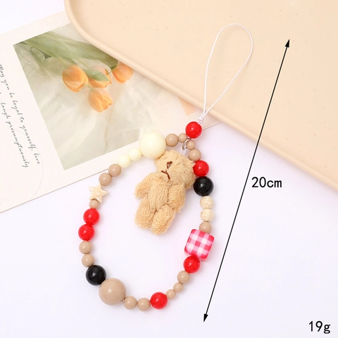 Simpatica Catena Per Cellulare Con Orsetto Di Peluche E Perline Laccetto Per Cellulare Kawaii Con Motivo Animale Accessorio Per Borsa Donna