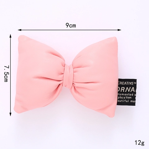 Accessoires DIY en Cuir PU Nœud Papillon Gonflant pour Sacs Chaussures Chapeaux Vêtements Écussons Nœud en Cuir Rembourré Femme