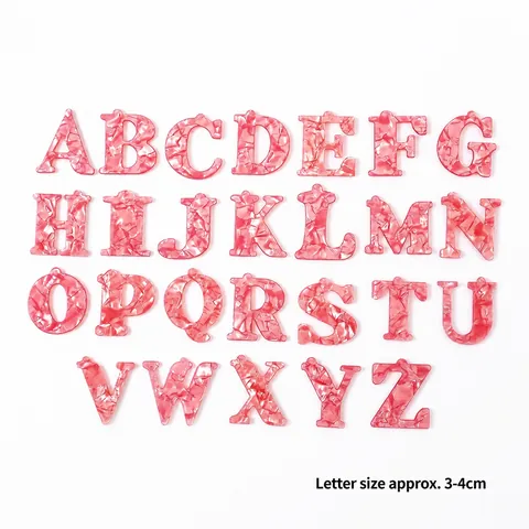 26 English Letters Acrylic Charms Set Marble Tortoiseshell Pattern Pendants For DIY Jewelry Making Bag Decoration Women