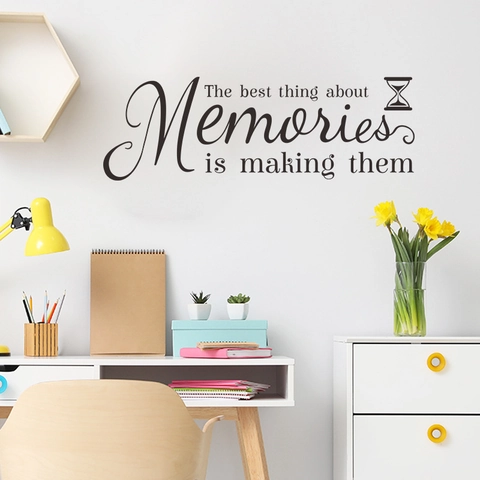 Adesivo da Parete Con Citazione Creativa Memories Is Making Them Sticker in PVC Removibile Per Decorazione Casa Ufficio