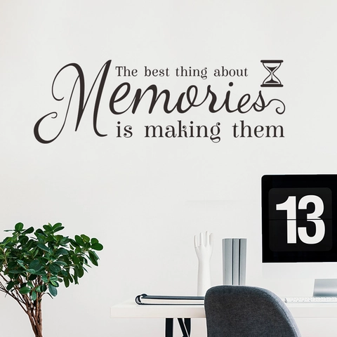Adesivo da Parete Con Citazione Creativa Memories Is Making Them Sticker in PVC Removibile Per Decorazione Casa Ufficio