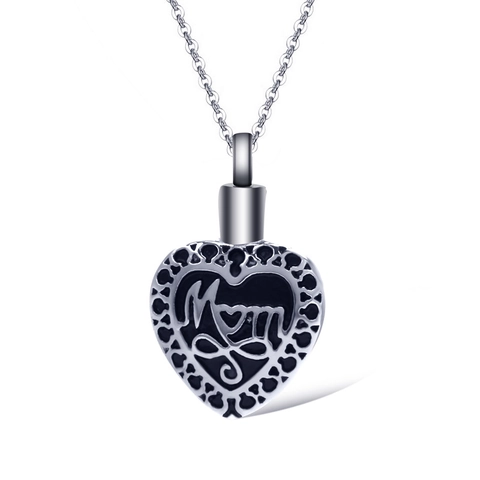 Collana Urna Cineraria in Acciaio Inossidabile a Cuore Per Mom Son Simbolo Infinito Ricordo Ceneri Pendente Gioielli Uomo Donna