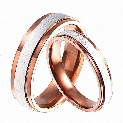 Mode Titanstahl Paar Ringe Für Herren Damen Minimalistisch Gebürsteter Polierter Edelstahl Ring Band Verlobung Schmuck Geschenk