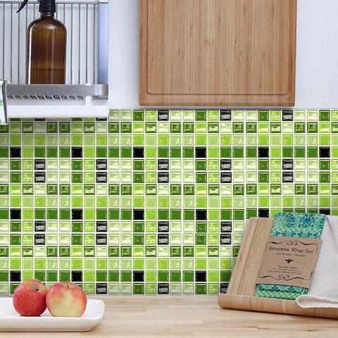 Adesivi Murali per Piastrelle Stile Mosaico Impermeabili PVC Autoadesivi Griglia Decorativa per Cucina Bagno Mobili