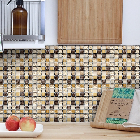 Stickers Carrelage Autocollants Style Mosaïque Imperméable PVC Décalcomanies Pour Cuisine Salle De Bain Meubles Rénovation Décoration