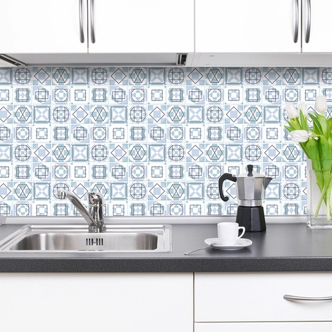 Adesivi per Piastrelle in PVC con Motivo Geometrico Impermeabili Autoadesivi Opachi per Cucina Bagno Decorazioni Murali