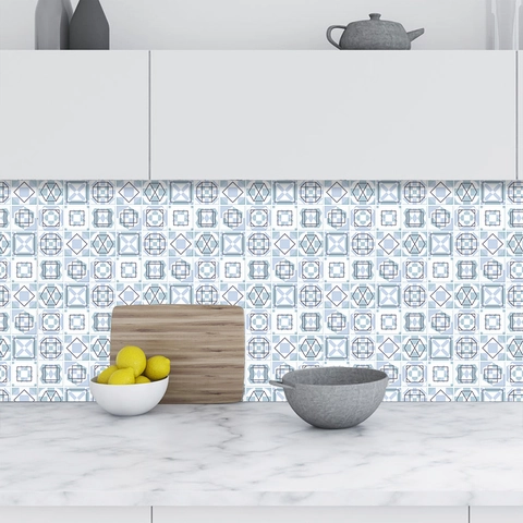 Adesivi per Piastrelle in PVC con Motivo Geometrico Impermeabili Autoadesivi Opachi per Cucina Bagno Decorazioni Murali