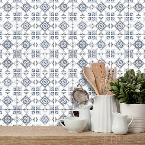 Adesivi per Piastrelle Geometrici Mandala Vintage in PVC Impermeabili Autoadesivi per Cucina Bagno Decorazione Casa