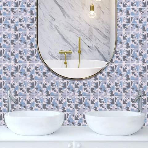 Adesivi per Piastrelle in PVC a Mosaico Astratto Impermeabili Autoadesivi Opachi per Cucina Bagno Decorazione Casa
