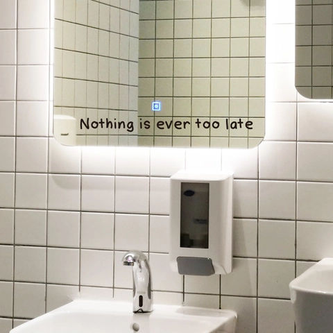 Nothing Is Ever Too Late Inspirational Quote Wall Sticker Removable PVC Vinyl Decal For Living Room Bathroom Mirror Decor