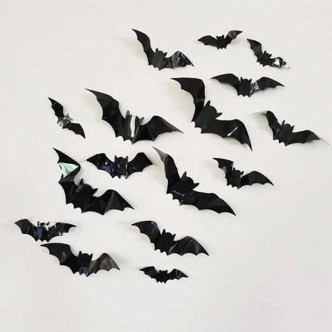 3D Halloween Fledermaus Wandsticker Schwarz PVC Stereoskopisch DIY Wandtattoo Für Halloween Party Haus Dekoration