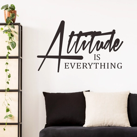 Einstellung Ist Alles Motivationsspruch Wandsticker PVC Wasserdichtes Dekor Für Büro Klassenzimmer Zuhause Wohnzimmer Schwarz