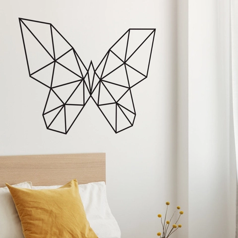 Adesivo da Parete Farfalla Geometrica Moderna PVC Decalcomania d'Arte DIY per Camera da Letto Soggiorno Decorazione Casa