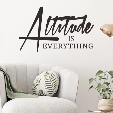 Einstellung Ist Alles Motivationsspruch Wandsticker PVC Wasserdichtes Dekor Für Büro Klassenzimmer Zuhause Wohnzimmer Schwarz