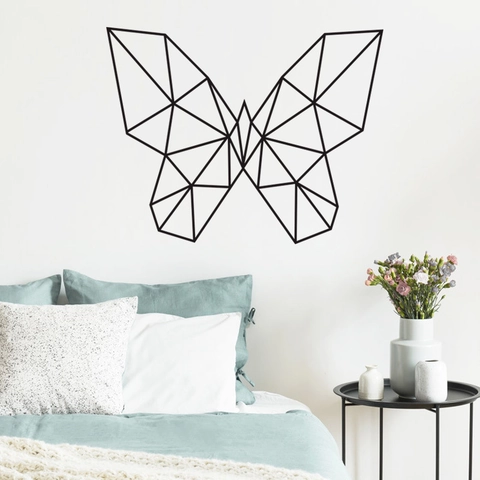 Adesivo da Parete Farfalla Geometrica Moderna PVC Decalcomania d'Arte DIY per Camera da Letto Soggiorno Decorazione Casa