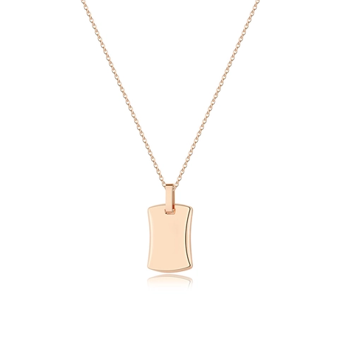 18K Verguld Roestvrij Staal Rechthoekige Hanger Halsketting Minimalistisch Geometrisch Blanco Tag Ketting Voor Vrouwen Sieraden