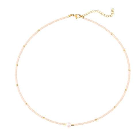 Collana di Perline Con Ciondolo a Cuore in Acciaio Inossidabile Perla Naturale d'Acqua Dolce Miyuki Choker Minimalista Donna