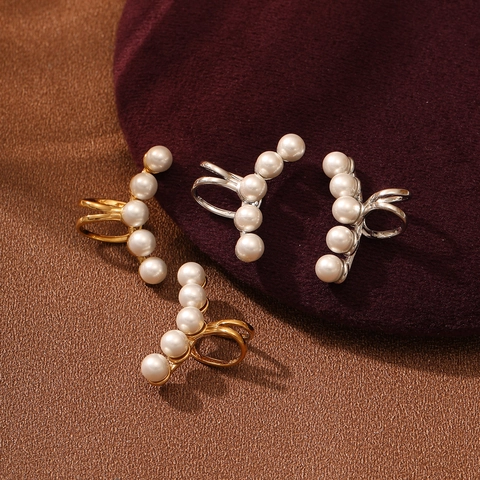 Elegant Stainless Steel Artificial Pearl Ear Bone Clip For Women Fashion Non-Pierced Ear Cuff Minimalist Jewelry Accessories