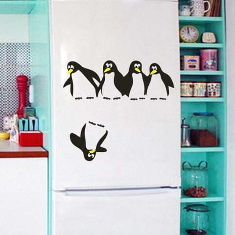 Lindas Pegatinas de Pared de Pingüino Calcomanías de PVC Removibles Para Habitación Infantil Cocina Decoración Del Hogar Pegatina Animal