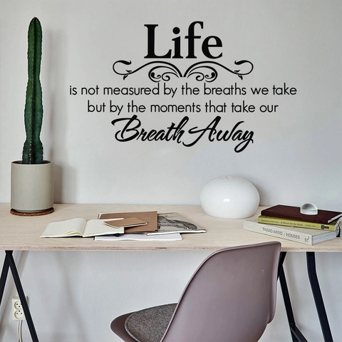 Moderne Life Quote Muursticker Verwijderbare PVC Belettering Decoratie Voor Woonkamer Slaapkamer Minimalistische Muurkunst