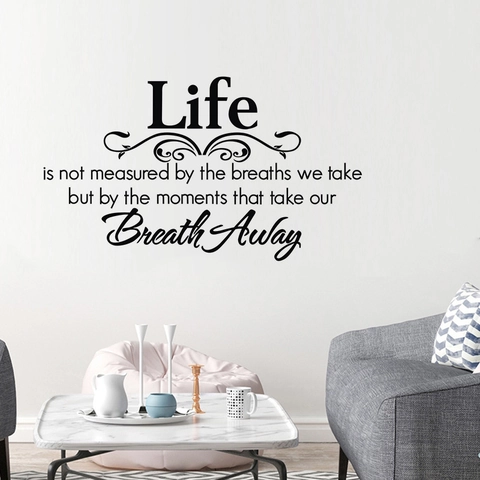 Moderne Life Quote Muursticker Verwijderbare PVC Belettering Decoratie Voor Woonkamer Slaapkamer Minimalistische Muurkunst